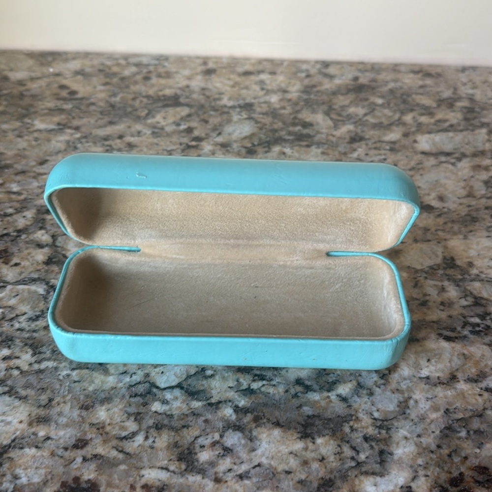 Tiffany & Co. blue and tan eye glass case, authentic - Picture 2 of 4